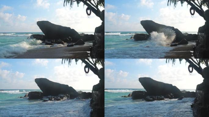 斯里兰卡Unawatuna的青蛙岩。