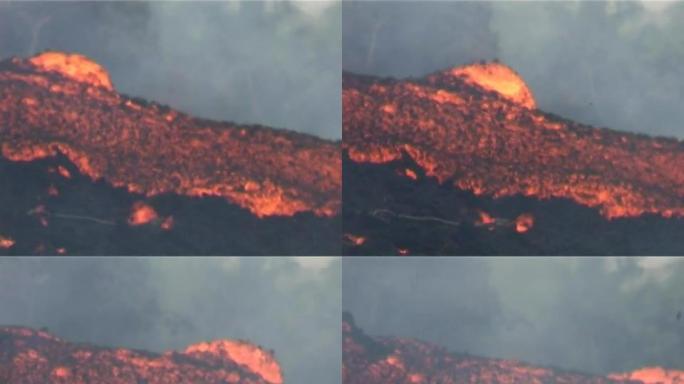 熔岩流火山爆发喷发熔岩流