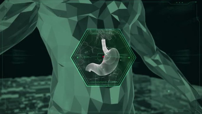 人体胃x射线扫描仪HUD UI