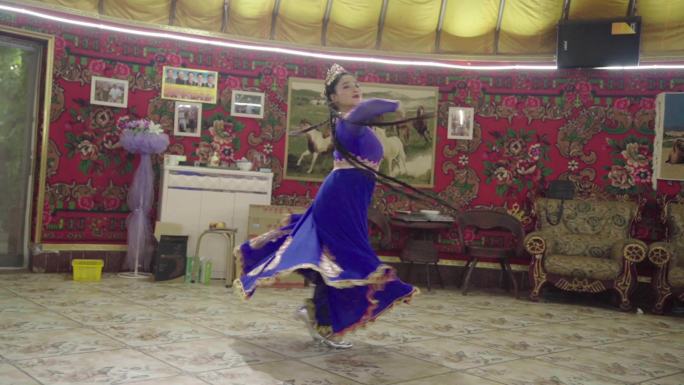 维吾尔族美女跳舞蒙古包4K