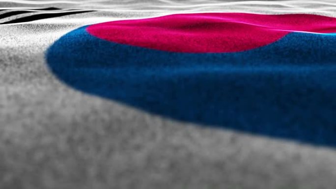 韩国国旗，纺织地毯背景，运动相机