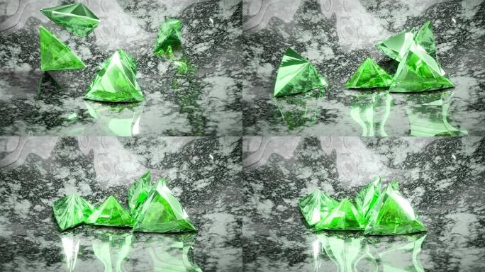 绿色万亿切割钻石掉落