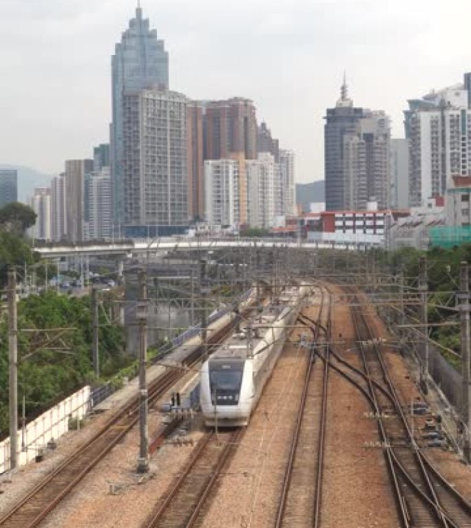 深圳的高速列车视频素材地标都市火车站列车