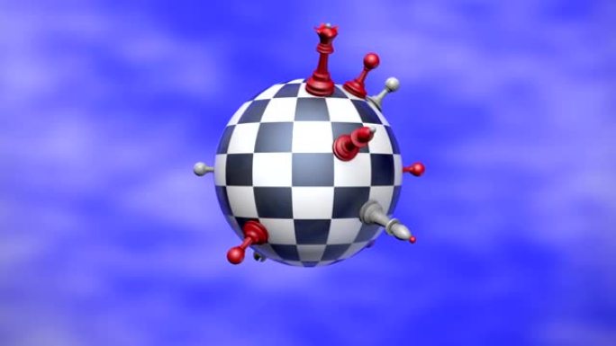 国际象棋星球，3D动画。