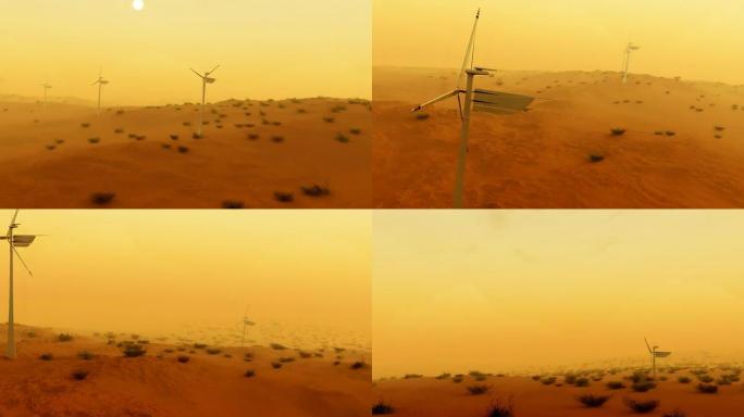 沙漠电力风力发电机组备用能源天线