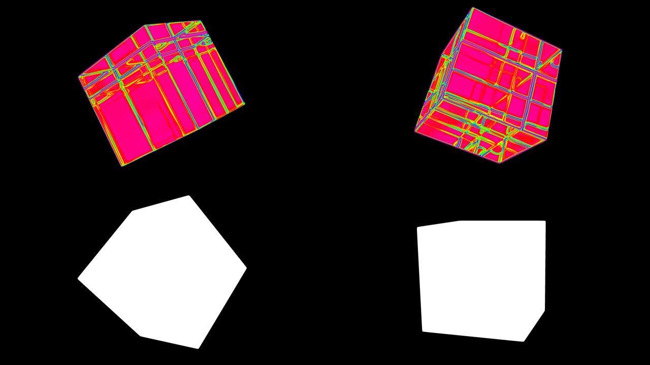 立方体4k循环视觉艺术立体影像循环