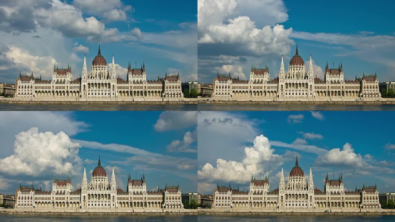 与多瑙河的布达佩斯议会时光倒流