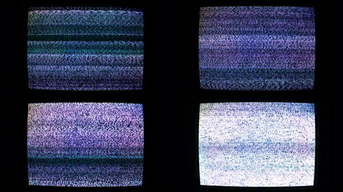 带白噪声扫描线的旧电视管屏幕