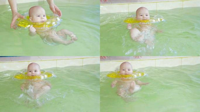 女婴游泳
