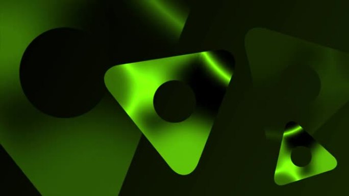 动画浅绿色油彩纹理旋转三角形背景