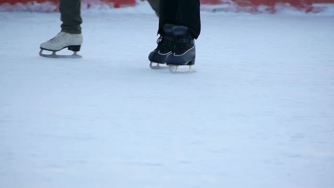 高清滑冰。溜冰鞋特写