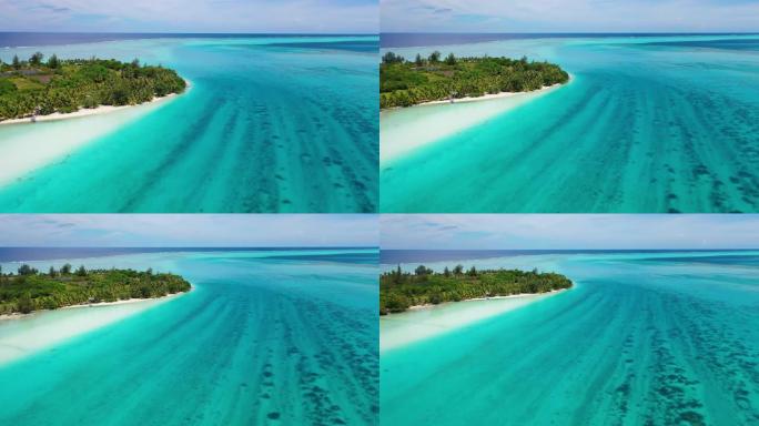 全球变暖海平面上升概念视频，法属波利尼西亚。气候变化和海平面上升对包括Huahine在内的岛屿国家构
