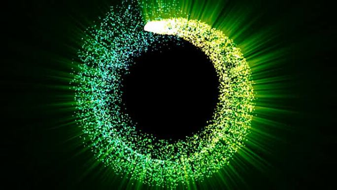 放射性绿色粒子圈