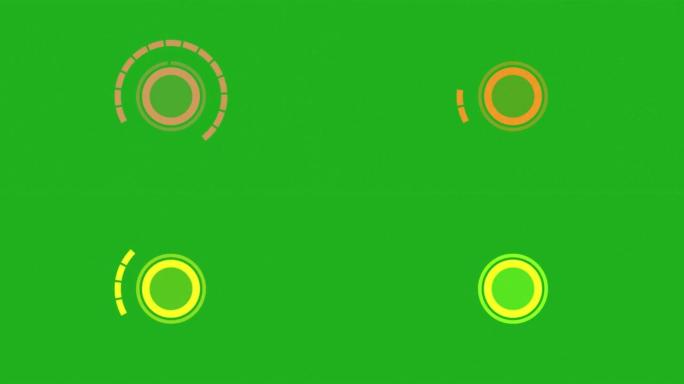 圆圈绿色屏幕运动图形的闪电效应
