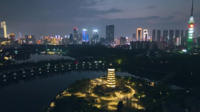 夜景长沙市景，湖南省，中国