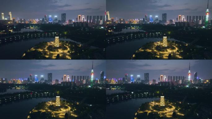 夜景长沙市景，湖南省，中国