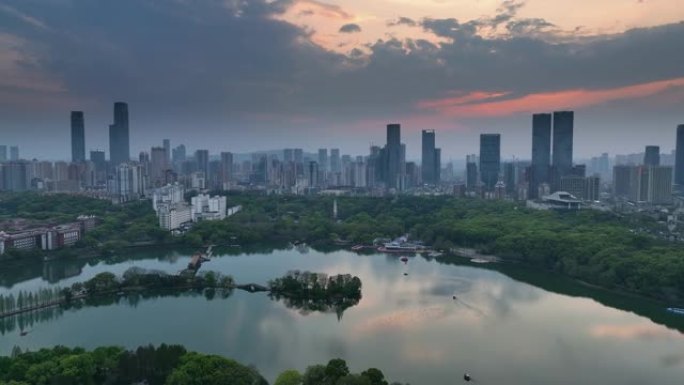 长沙市景鸟瞰图长沙航拍高楼大厦湖南长沙