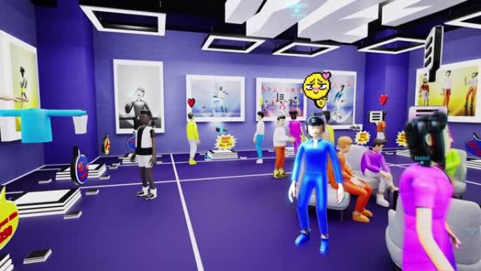未来虚拟服装店的3D渲染