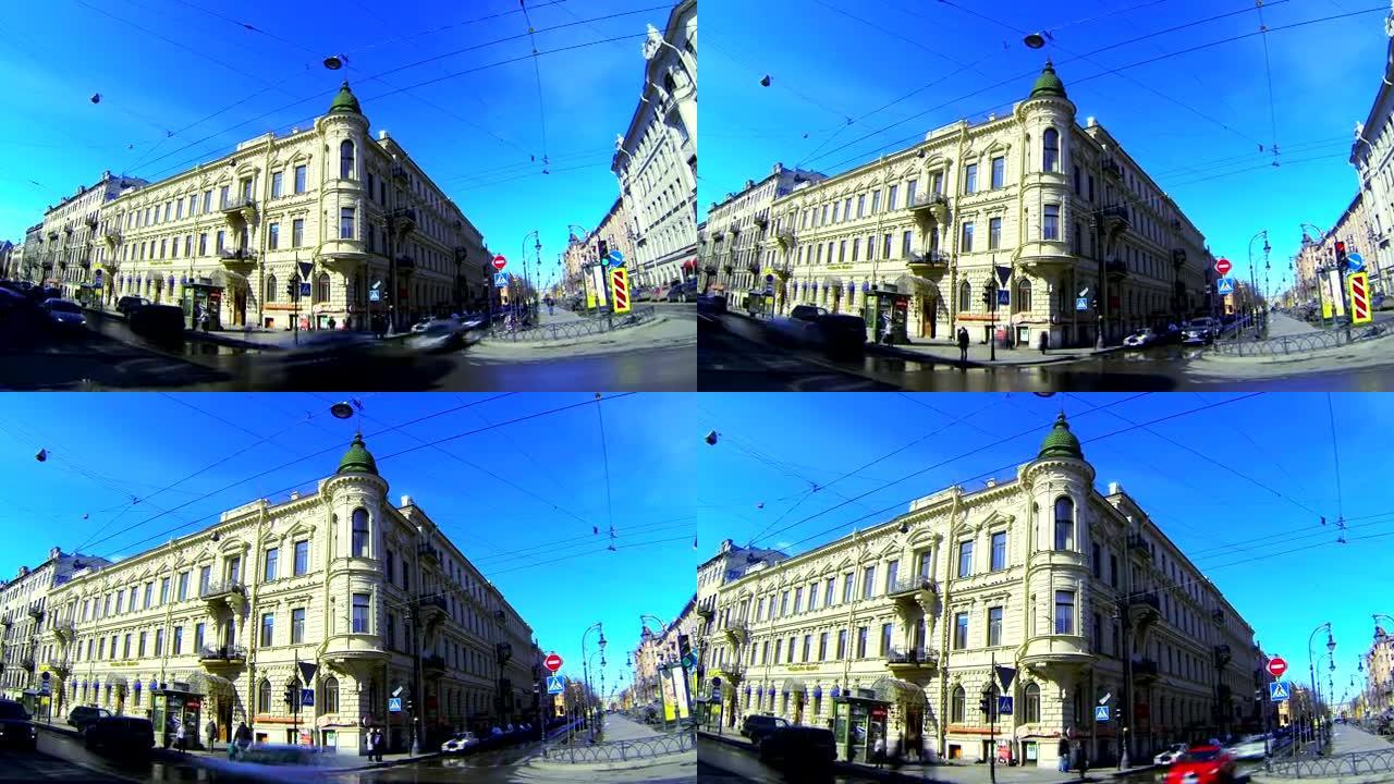 圣彼得堡一栋老建筑的立面