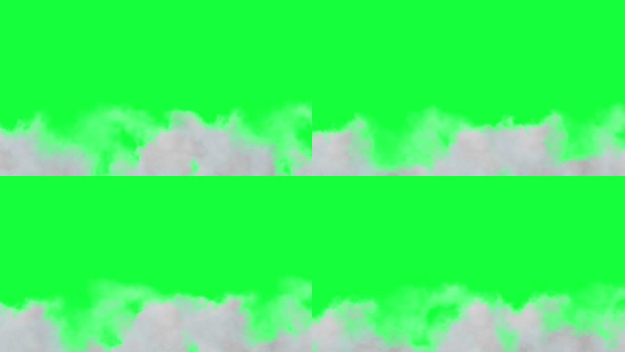 移动云彩运动图形与绿屏背景