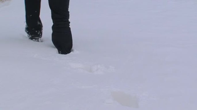 人穿过深雪