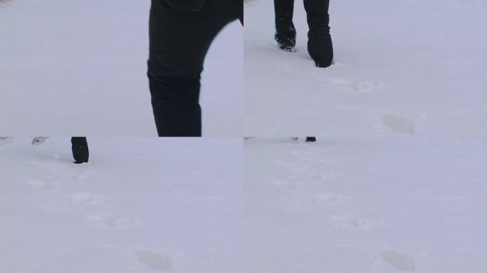 人穿过深雪
