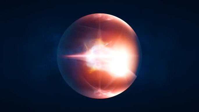 抽象球球行星彩虹色能量透明玻璃魔法，核心是能量波抽象背景。视频4k，60 fps