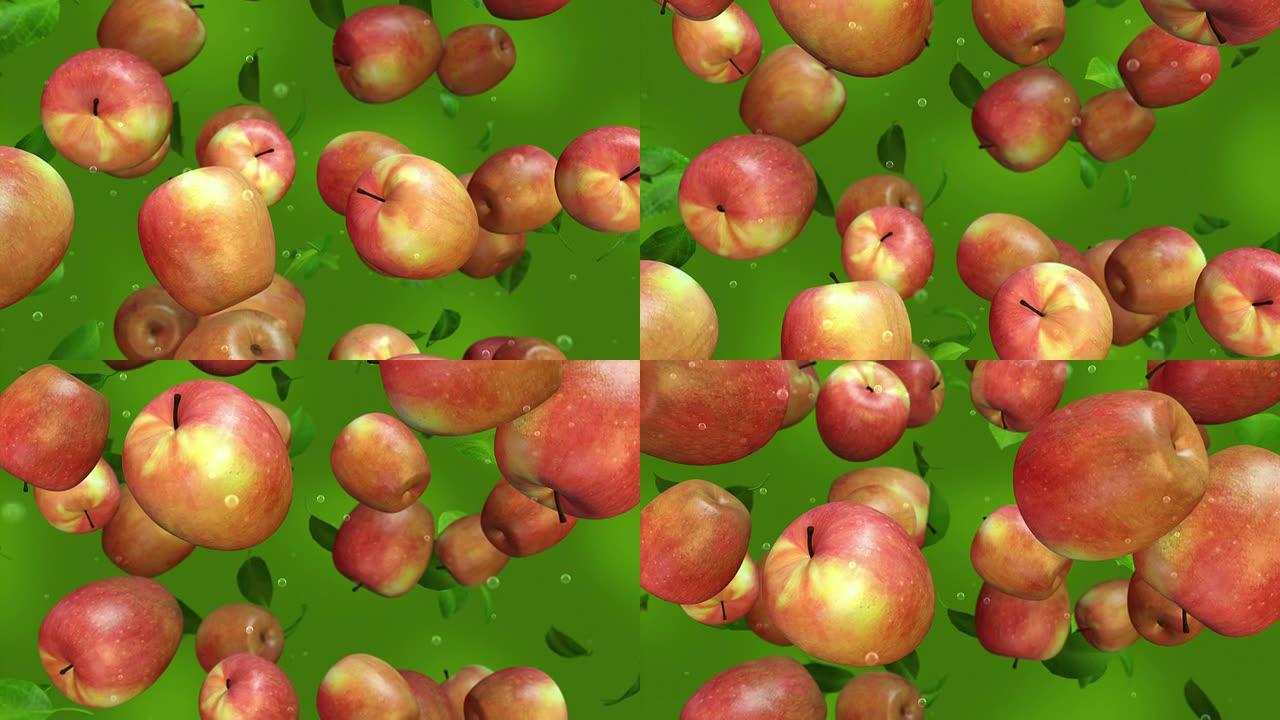 红苹果掉落-慢动作