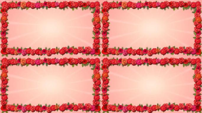 复制空间框架-种植有机标题与玫瑰