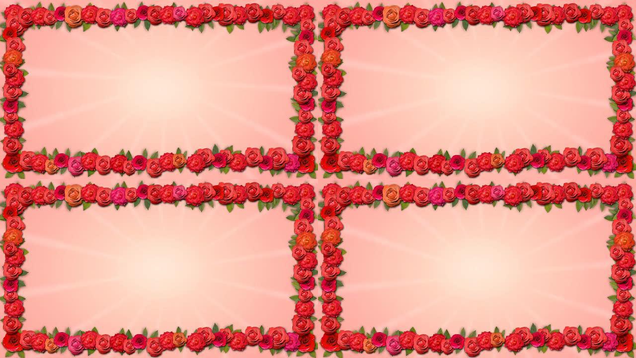 复制空间框架-种植有机标题与玫瑰