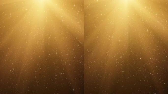 抽象金色粒子上帝的射线背景