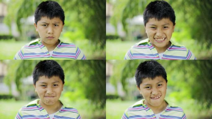 南美孩子开始微笑: 户外，十岁，户外，脸，看