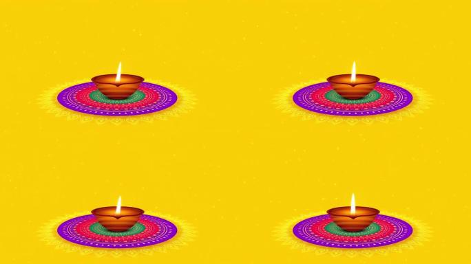 印度风格哈皮排灯节愿望卡片背景设计