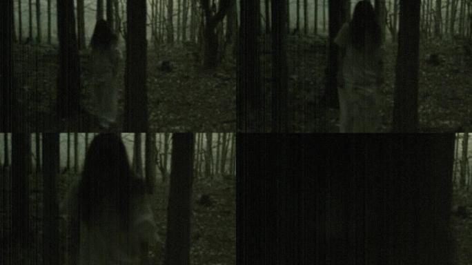 黑暗幽灵森林中的可怕女人