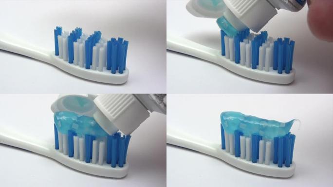 带牙膏的牙刷
