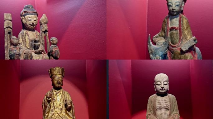 佛教道教室内木质雕塑摆件