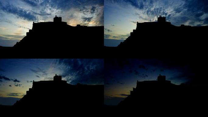葡萄牙Castelo de Marvao blue sunset