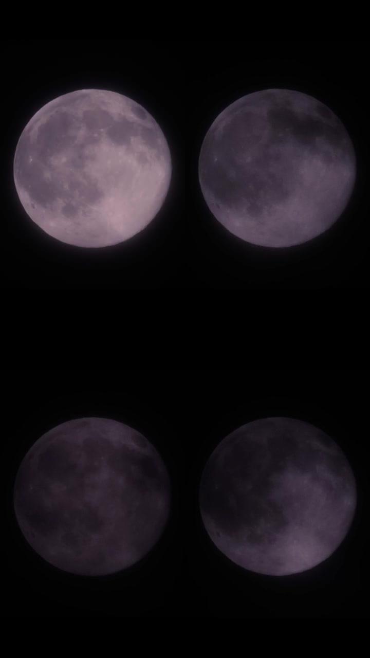 在明亮的满月上飞舞的神秘云的远摄视图