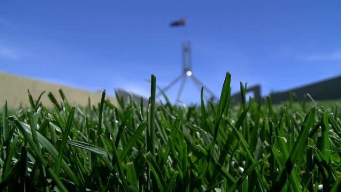 堪培拉，国会大厦，澳大利亚，绿草，旗杆