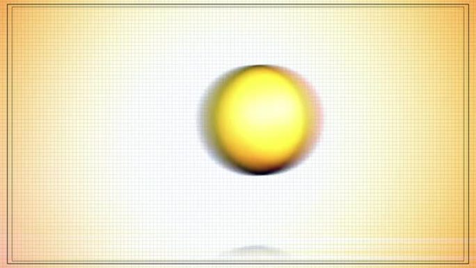 立方体转换为球形黄色 [可循环] 高清动画
