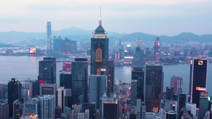 香港鸟瞰商业区/智慧城市。