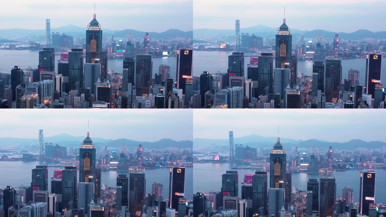 香港鸟瞰商业区/智慧城市。