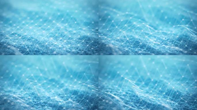抽象数据网格-无缝循环的背景动画-技术，AI，数据科学-浅蓝色版本