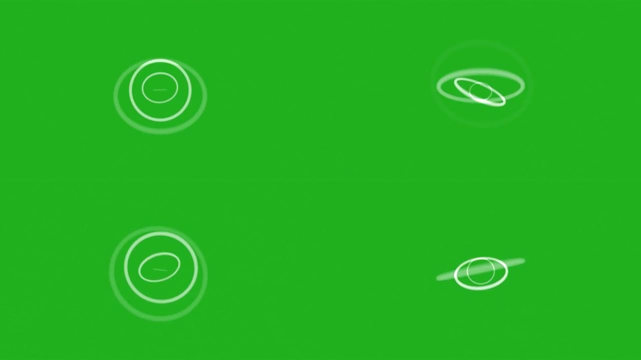 旋转圆圈绿色屏幕运动图形