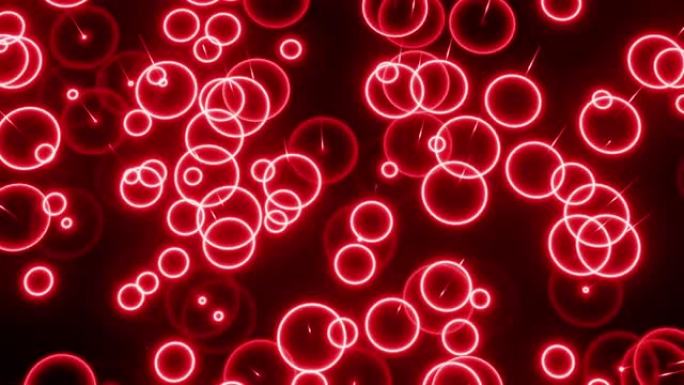 红色激光为夜总会、酒吧、音乐节背景。抽象迪斯科火热水滴VJ循环3d渲染。迪斯科灯DJ集广播