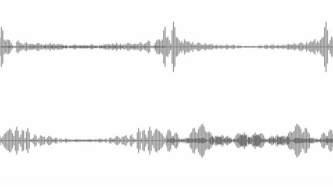 孤立在白色背景上的声波。数字声波均衡器。黑白概念下的音频技术wave概念和设计强调简约。