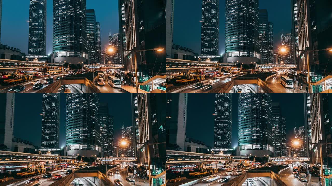 T/L香港城市交通，从黄昏到夜晚
