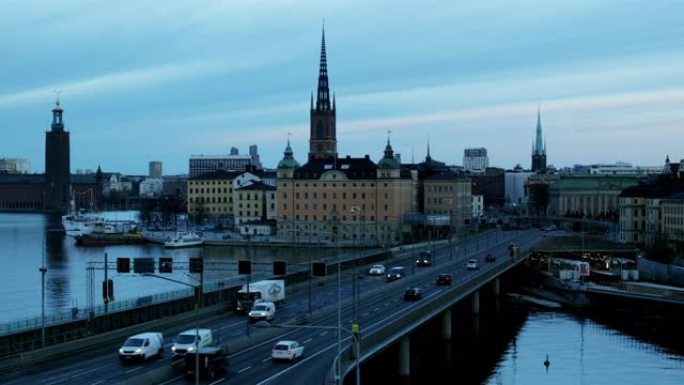 瑞典斯德哥尔摩城市风光航拍城市建设城市发