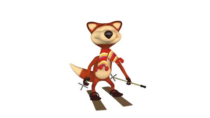 红狐狸滑雪者。