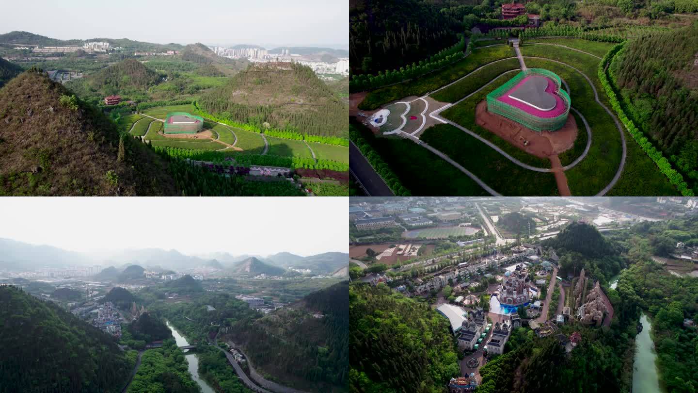 4k素材 贵州醇景区 航拍贵州美景